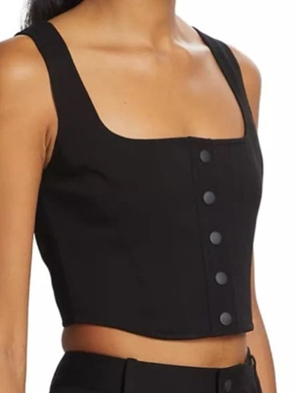 WAYF Cora Snap-front Crop Top